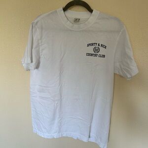 Sporty & Rich Varsity Crest Tee Shirt, White, M, EUC
